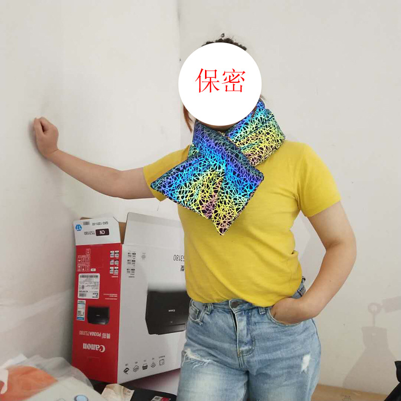 Cross border hot style costume douyin hot style colorful reflective nest winter scarf bar and nightclub Halloween supplies