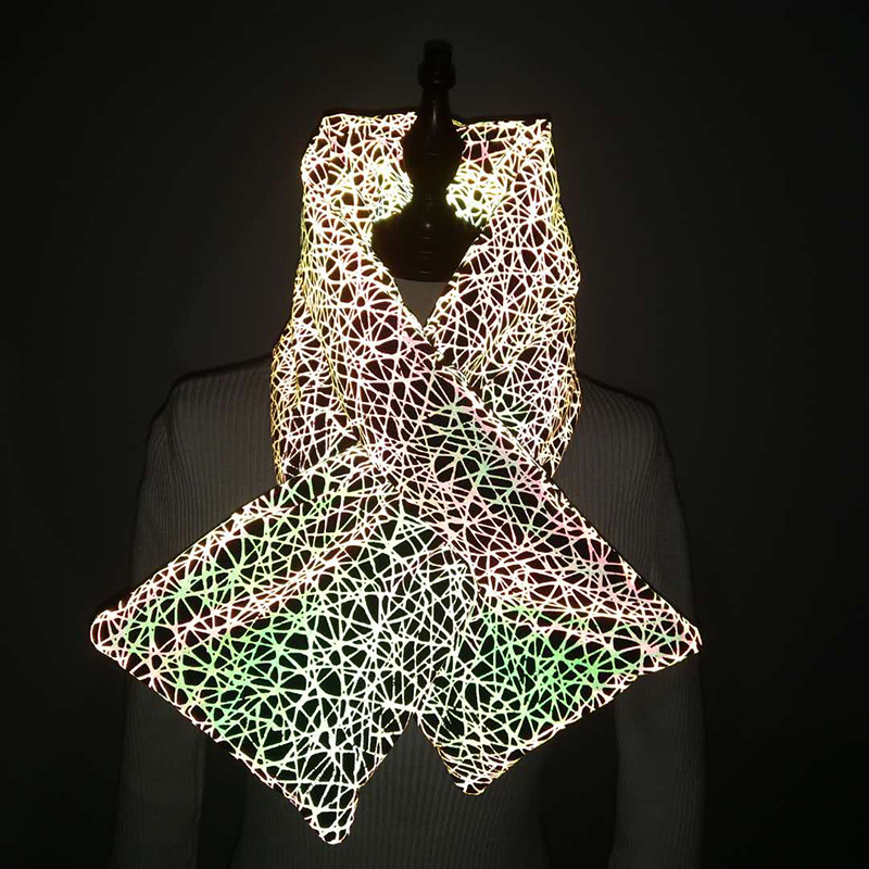 Cross border hot style costume douyin hot style colorful reflective nest winter scarf bar and nightclub Halloween supplies