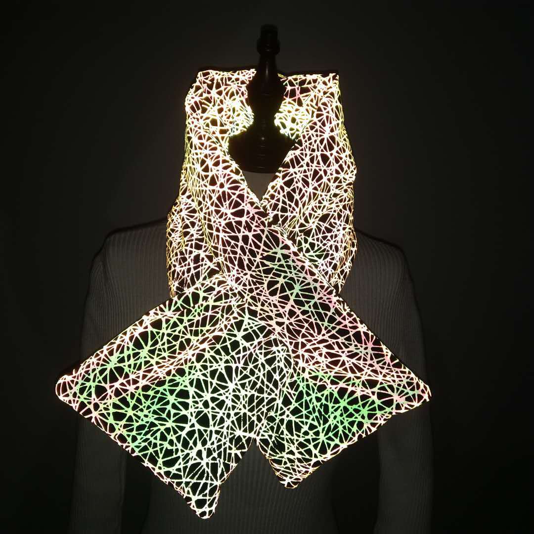 Cross border hot style costume douyin hot style colorful reflective nest winter scarf bar and nightclub Halloween supplies Cross border hot style costume douyin hot style colorful reflective nest winter scarf bar and nightclub Halloween supplies
