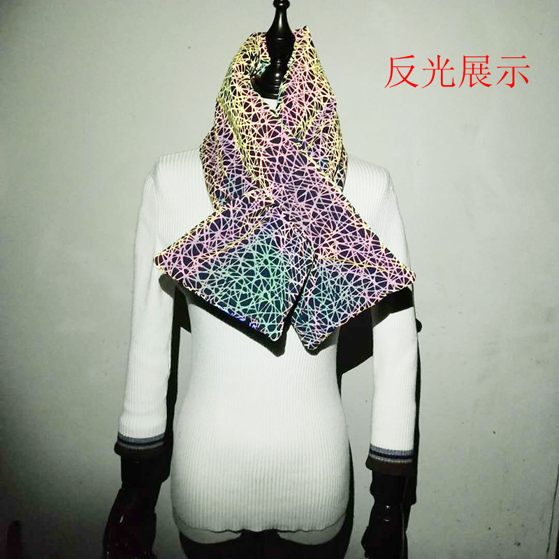 Cross border hot style costume douyin hot style colorful reflective nest winter scarf bar and nightclub Halloween supplies Cross border hot style costume douyin hot style colorful reflective nest winter scarf bar and nightclub Halloween supplies