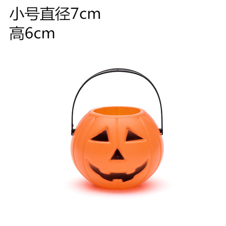 Halloween Supplies Bar Decoration Props Large, Medium and Small Portable Pumpkin Bucket Pumpkin Jar Pumpkin Lamp Bucket with Lid