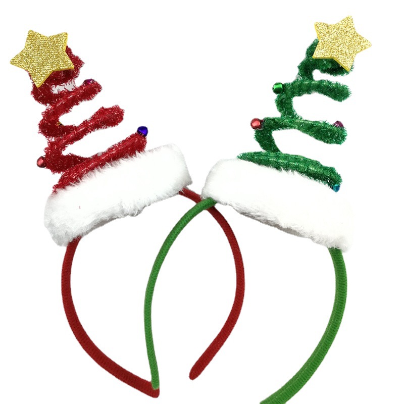 New Christmas Decorative Head Hoop Festival Party Props Spring Hat Headband Spring Rotating Hat Head Buckle