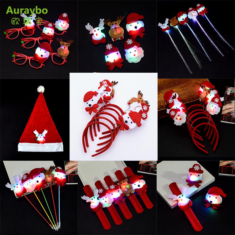 Adults and Children Dress up Christmas Luminous Head Buckle Luminous Headband Antlers Headband Christmas Hat Christmas Decorations