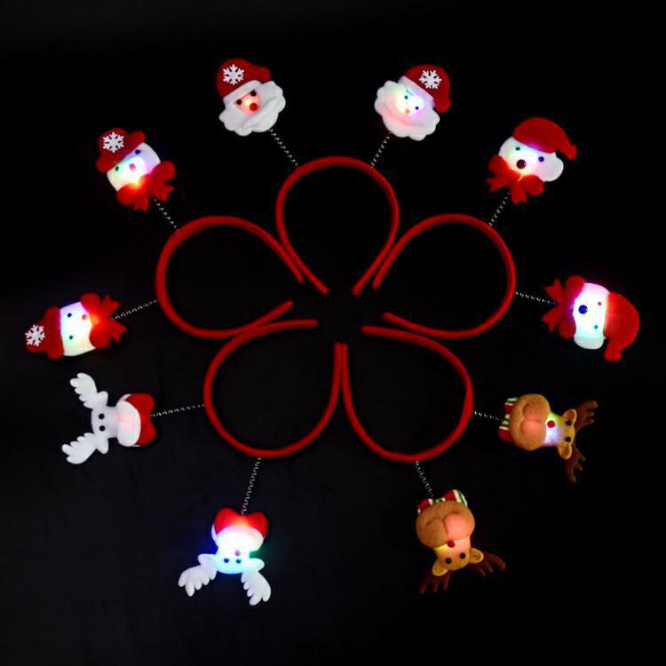 Adults and Children Dress up Christmas Luminous Head Buckle Luminous Headband Antlers Headband Christmas Hat Christmas Decorations