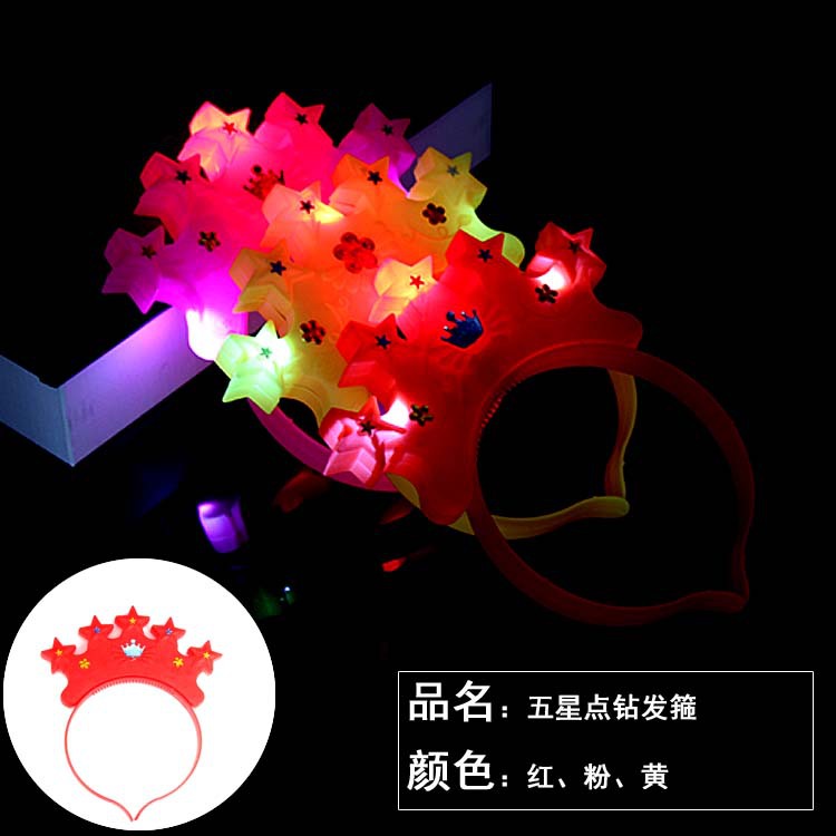 88 New Luminous Horn Antlers Crown Barrettes Bow Headdress Flash Fluorescent Toy Batch Luminous Antlers