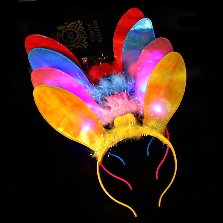 88 New Luminous Horn Antlers Crown Barrettes Bow Headdress Flash Fluorescent Toy Batch Luminous Antlers