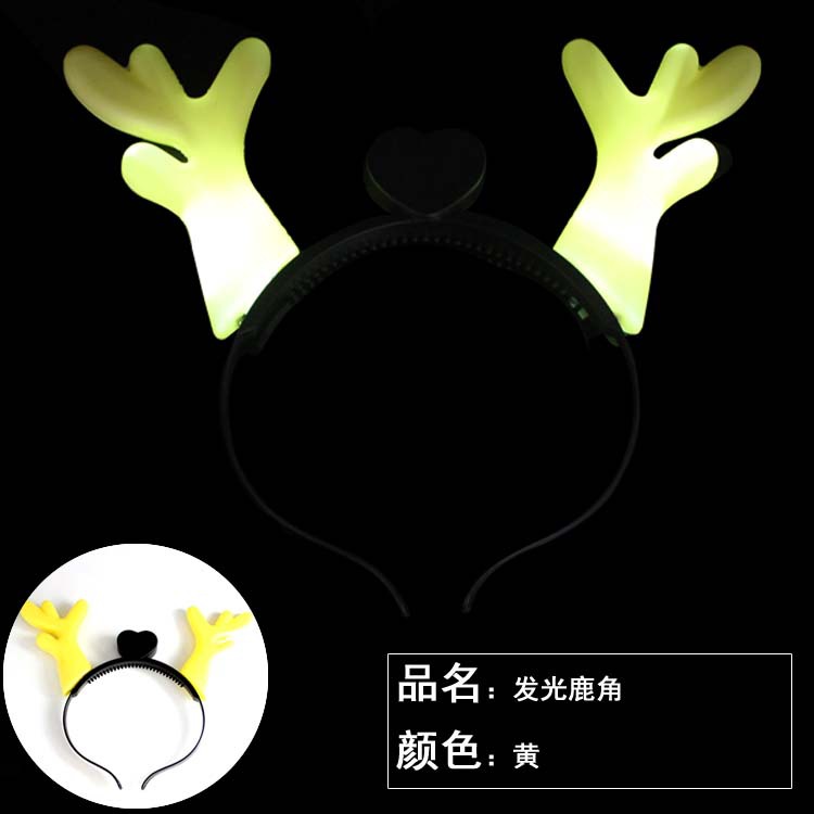 88 New Luminous Horn Antlers Crown Barrettes Bow Headdress Flash Fluorescent Toy Batch Luminous Antlers
