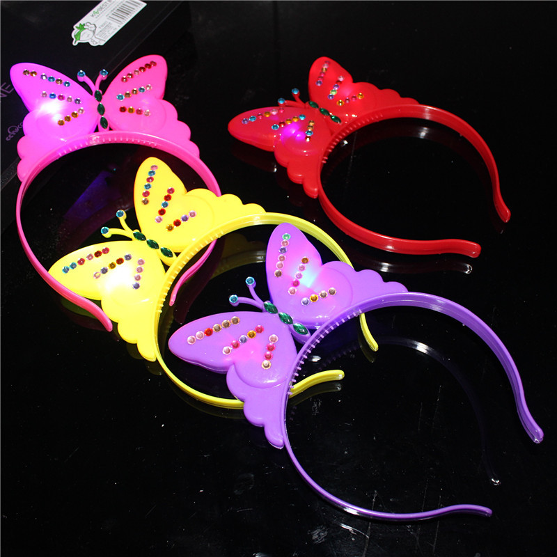 88 New Luminous Horn Antlers Crown Barrettes Bow Headdress Flash Fluorescent Toy Batch Luminous Antlers