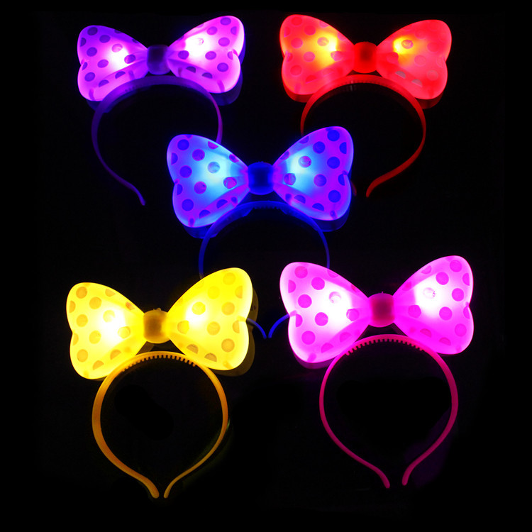 88 New Luminous Horn Antlers Crown Barrettes Bow Headdress Flash Fluorescent Toy Batch Luminous Antlers