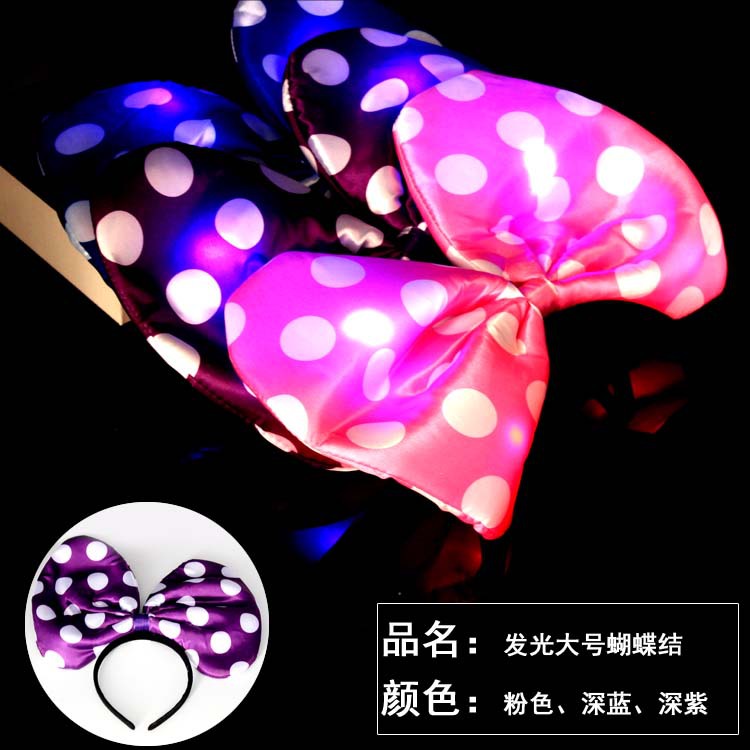 88 New Luminous Horn Antlers Crown Barrettes Bow Headdress Flash Fluorescent Toy Batch Luminous Antlers