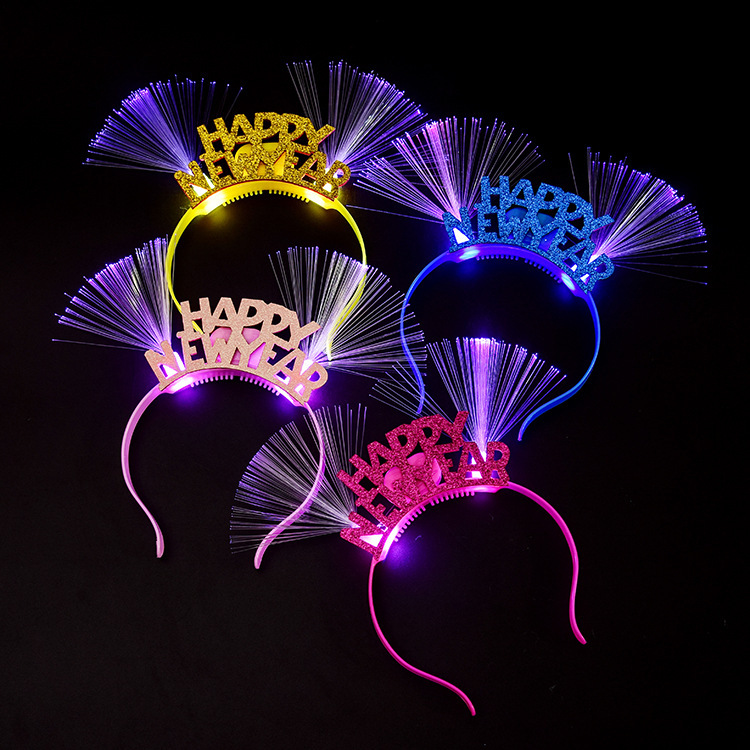 88 New Luminous Horn Antlers Crown Barrettes Bow Headdress Flash Fluorescent Toy Batch Luminous Antlers