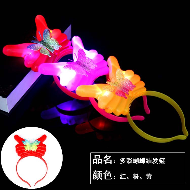88 New Luminous Horn Antlers Crown Barrettes Bow Headdress Flash Fluorescent Toy Batch Luminous Antlers