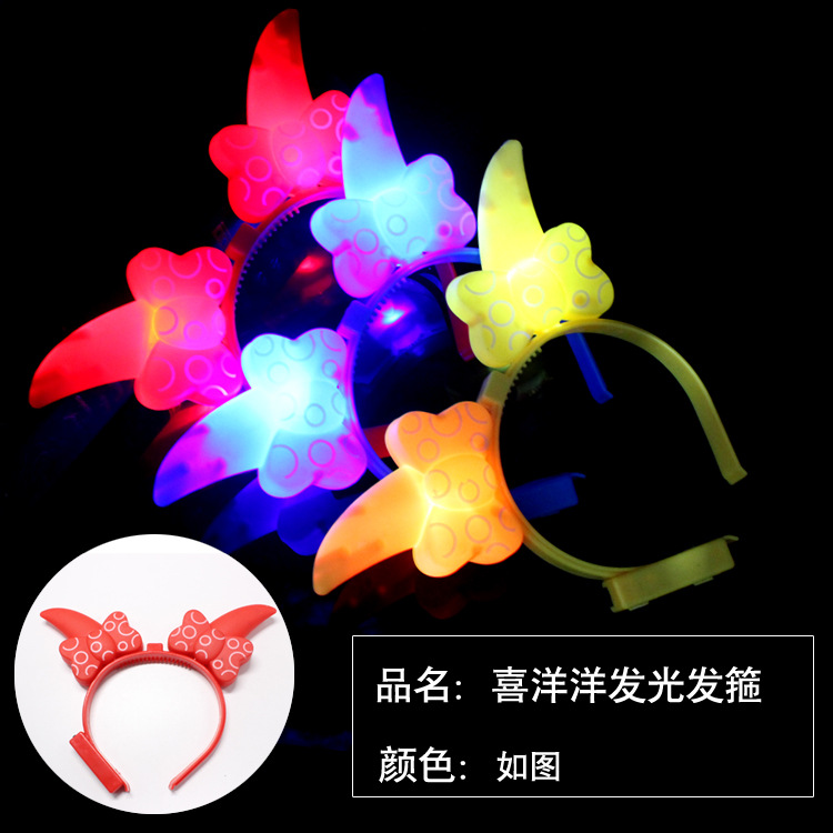 88 New Luminous Horn Antlers Crown Barrettes Bow Headdress Flash Fluorescent Toy Batch Luminous Antlers