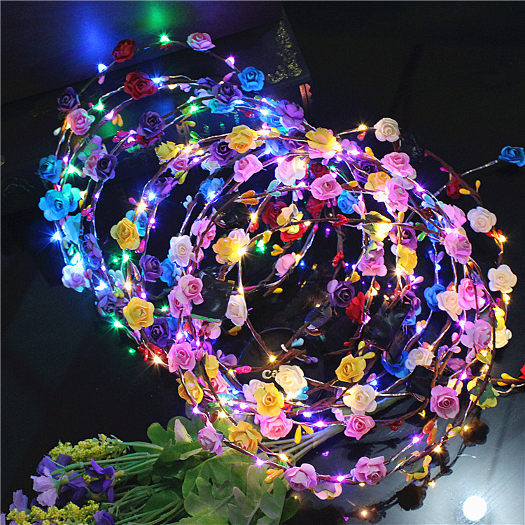 88 New Luminous Horn Antlers Crown Barrettes Bow Headdress Flash Fluorescent Toy Batch Luminous Antlers