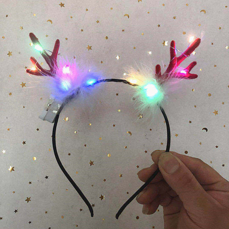 New Luminous Feather Antlers Headdress Christmas Toys Stall Supply Square Night Market Travel Hot Sale at Scenic Spot Toys