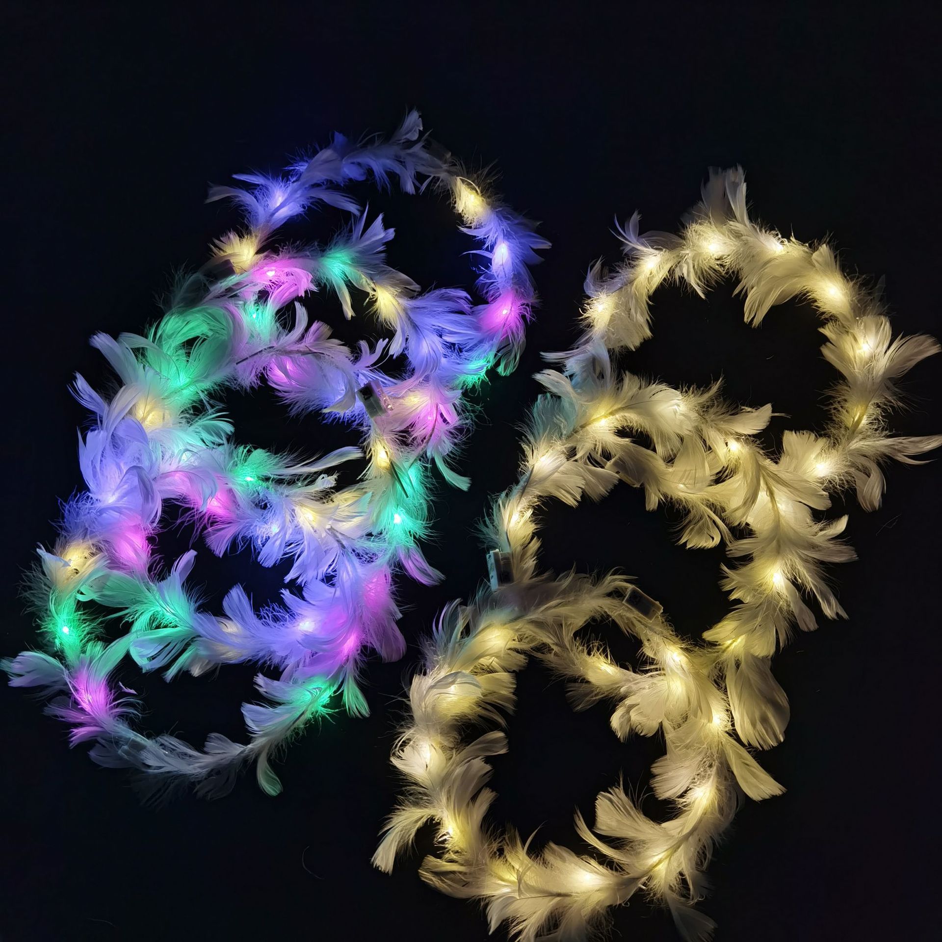 New Luminous Feather Antlers Headdress Christmas Toys Stall Supply Square Night Market Travel Hot Sale at Scenic Spot Toys