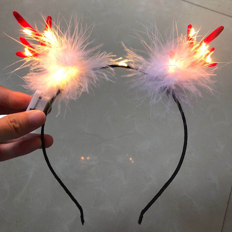 Christmas Headwear Antlers Concert Glowing Headdress Night Market Hot Sale Antlers Headband Wholesale Luminous Antlers