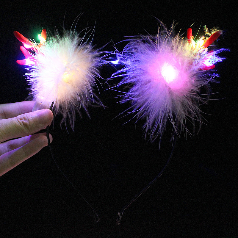 Christmas Headwear Antlers Concert Glowing Headdress Night Market Hot Sale Antlers Headband Wholesale Luminous Antlers