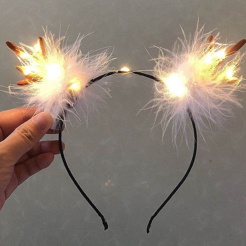 Christmas Headwear Antlers Concert Glowing Headdress Night Market Hot Sale Antlers Headband Wholesale Luminous Antlers