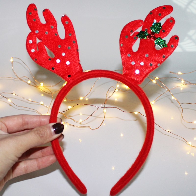 Christmas Head Band Internet Celebrity Luminous Antlers Headband Christmas Headwear Antler Barrettes Creative Headdress Push Small Gift