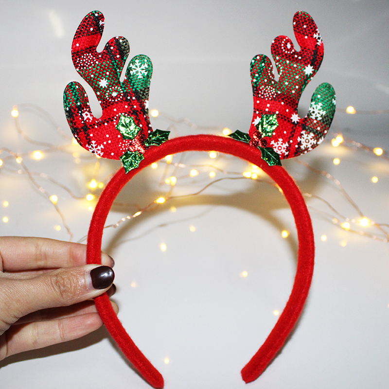 Christmas Head Band Internet Celebrity Luminous Antlers Headband Christmas Headwear Antler Barrettes Creative Headdress Push Small Gift