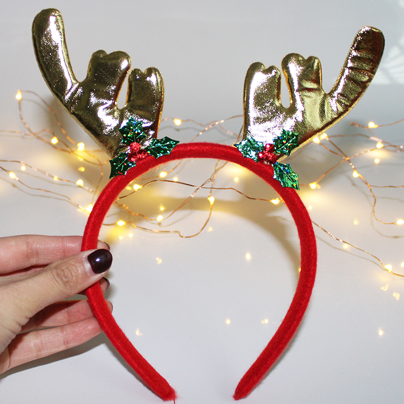 Christmas Head Band Internet Celebrity Luminous Antlers Headband Christmas Headwear Antler Barrettes Creative Headdress Push Small Gift