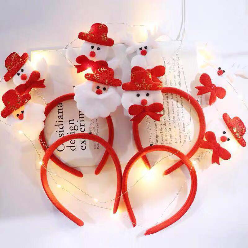 Christmas Head Band Internet Celebrity Luminous Antlers Headband Christmas Headwear Antler Barrettes Creative Headdress Push Small Gift