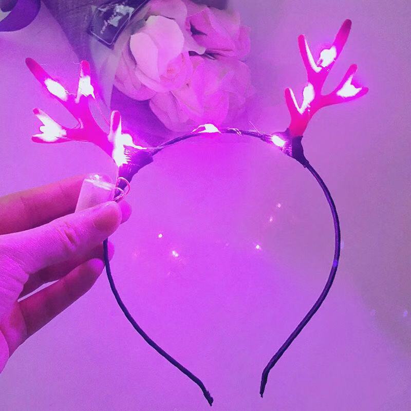 Christmas Head Band Internet Celebrity Luminous Antlers Headband Christmas Headwear Antler Barrettes Creative Headdress Push Small Gift
