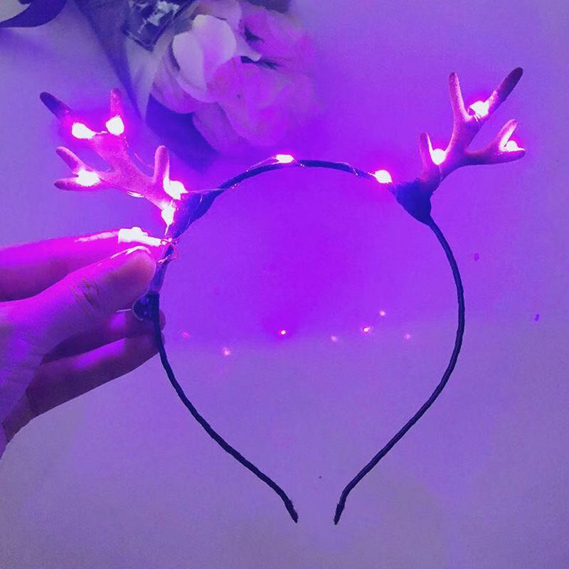 Christmas Head Band Internet Celebrity Luminous Antlers Headband Christmas Headwear Antler Barrettes Creative Headdress Push Small Gift