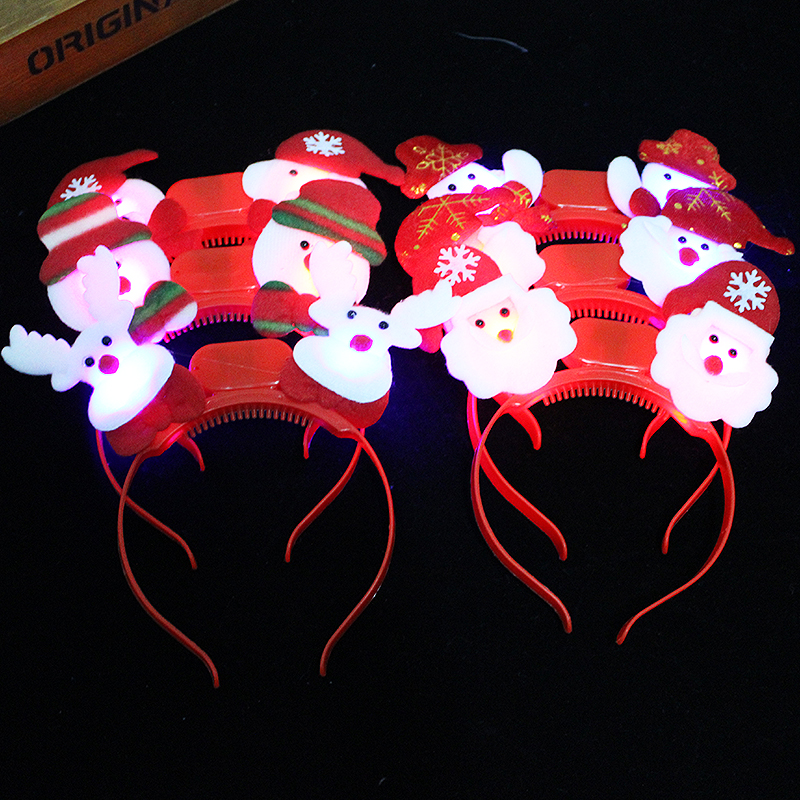 Christmas Head Band Internet Celebrity Luminous Antlers Headband Christmas Headwear Antler Barrettes Creative Headdress Push Small Gift