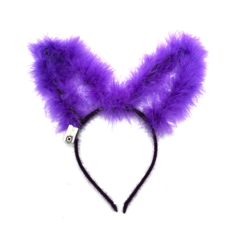 Luminous 10 Lights Rabbit Ears Hair Hoop Flash Antlers Push Cat Ears Mickey Light Included Headband Stall Toys Wholesale