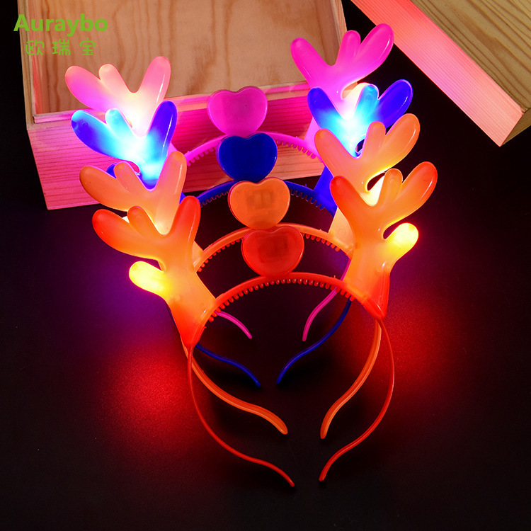 Luminous Antlers Flash Christmas Headwear Dragon Horn Led Luminous Toy Night Market Stall Hot Sale Horn Headband