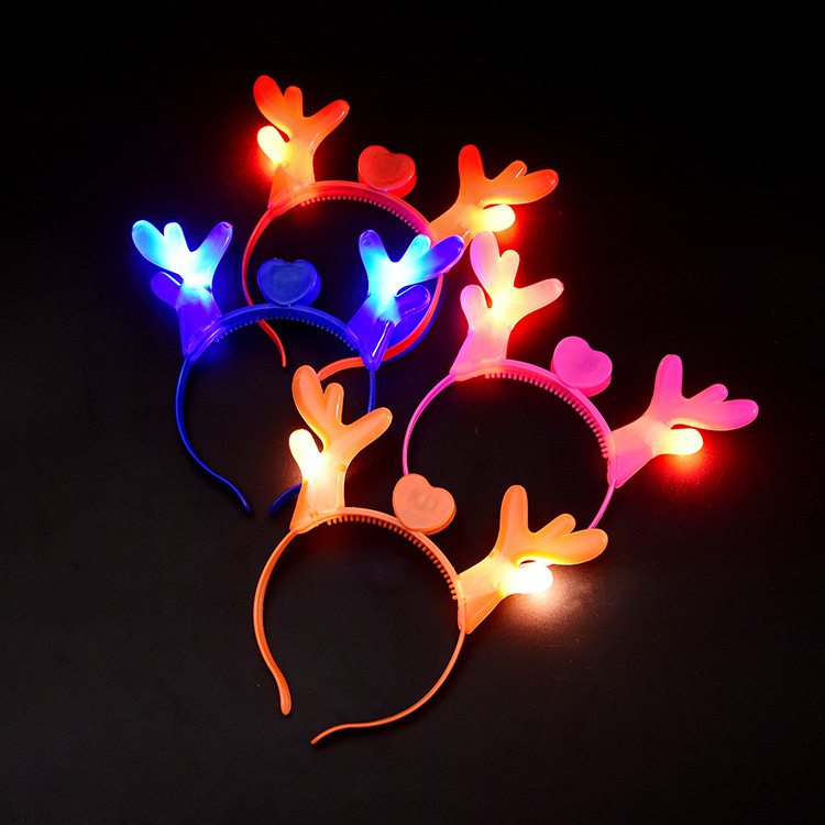 Luminous Antlers Flash Christmas Headwear Dragon Horn Led Luminous Toy Night Market Stall Hot Sale Horn Headband