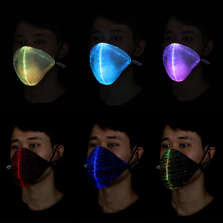 Tik Tok Amazon LED Fiber-optic Glow Mask Night Bar Disco equipped with Halloween Flash Mask
