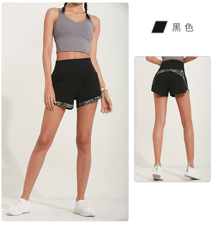 Erun's new running shorts LULU version of women's Glow-out running yoga shorts has a skinny, quick-drying print