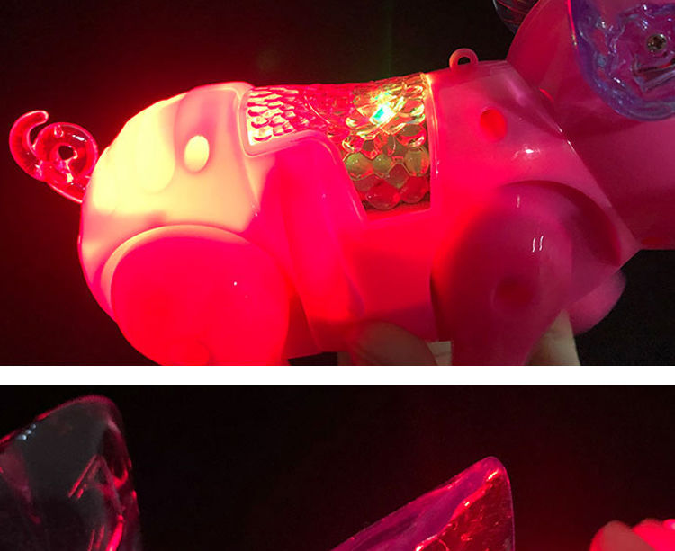 Tiktok Same Style Running Rope Pig Creative Glow Music Children's Toy Electric Pig Night Market Stall Supply