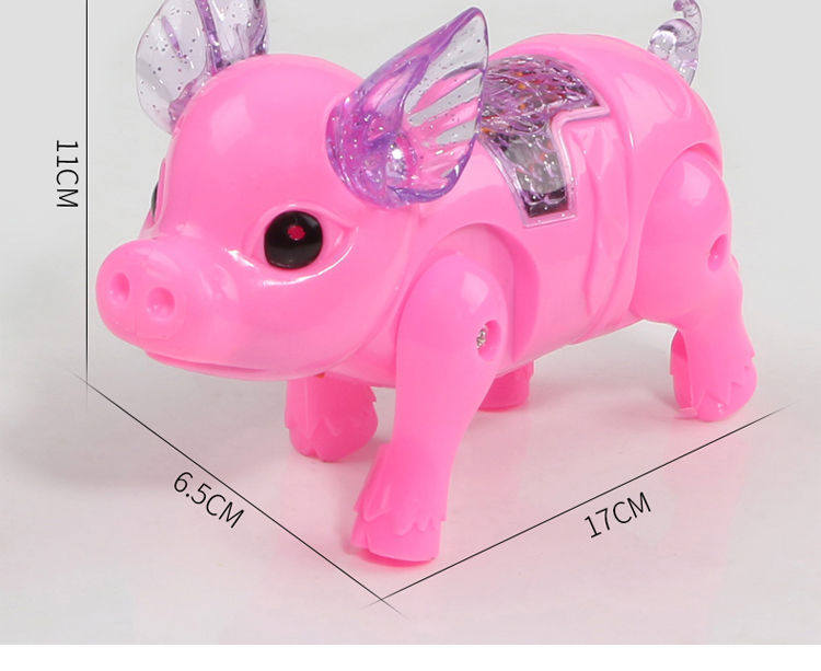 Tiktok Same Style Running Rope Pig Creative Glow Music Children's Toy Electric Pig Night Market Stall Supply