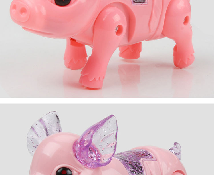 Tiktok Same Style Running Rope Pig Creative Glow Music Children's Toy Electric Pig Night Market Stall Supply