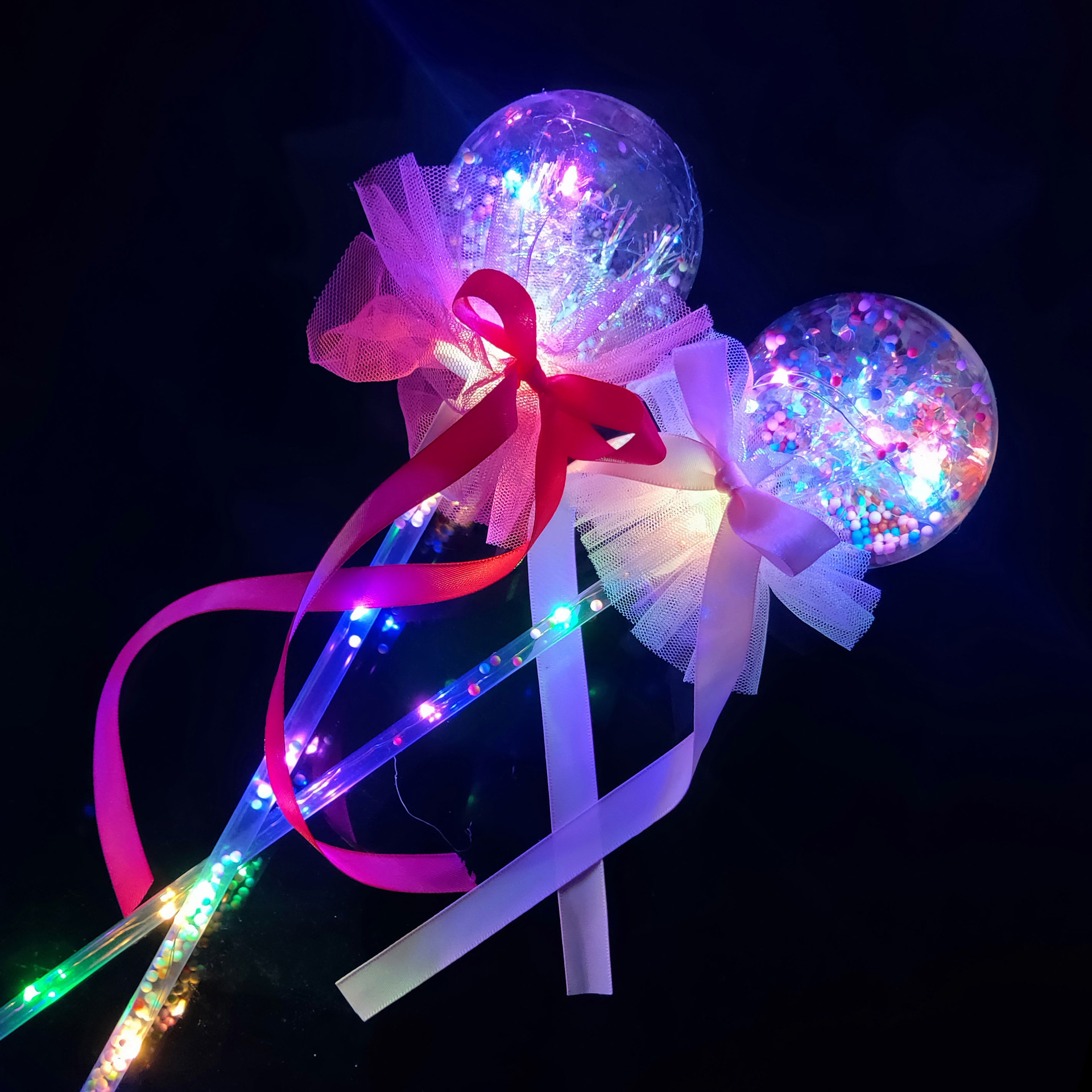 New Flash Magic Wand Glow Stick Children's Luminous Toys Stall Drainage Bounce Ball Star Sky Ball Magic Wand