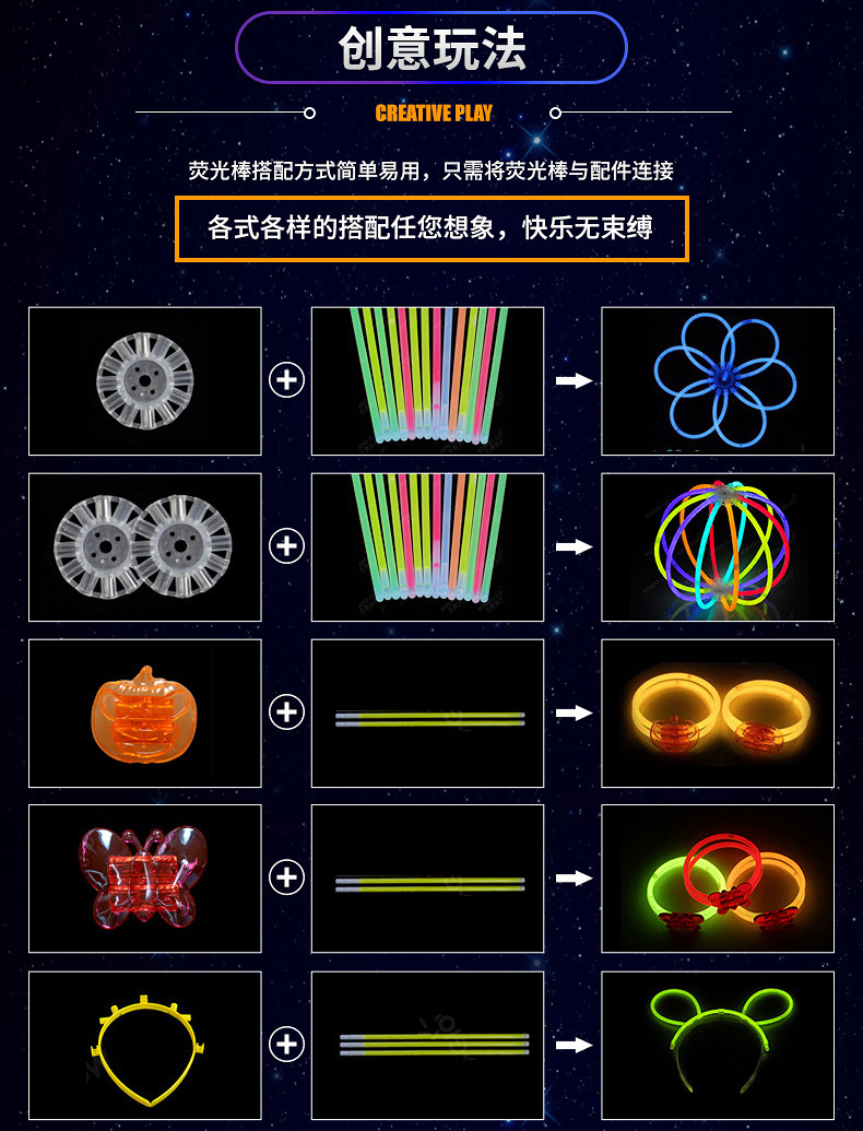 Light Stick Factory Wholesale Stall Supply 100 TikTok Fluorescent Dance Party Holiday Party Outdoor Glow Stick