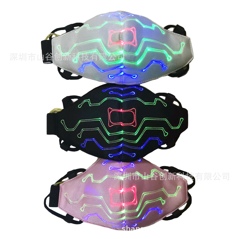 Atmosphere fiber optic Water Light mask Halloween LED Glow Mask Bar Disco fun Atmosphere fiber optic Water Light mask