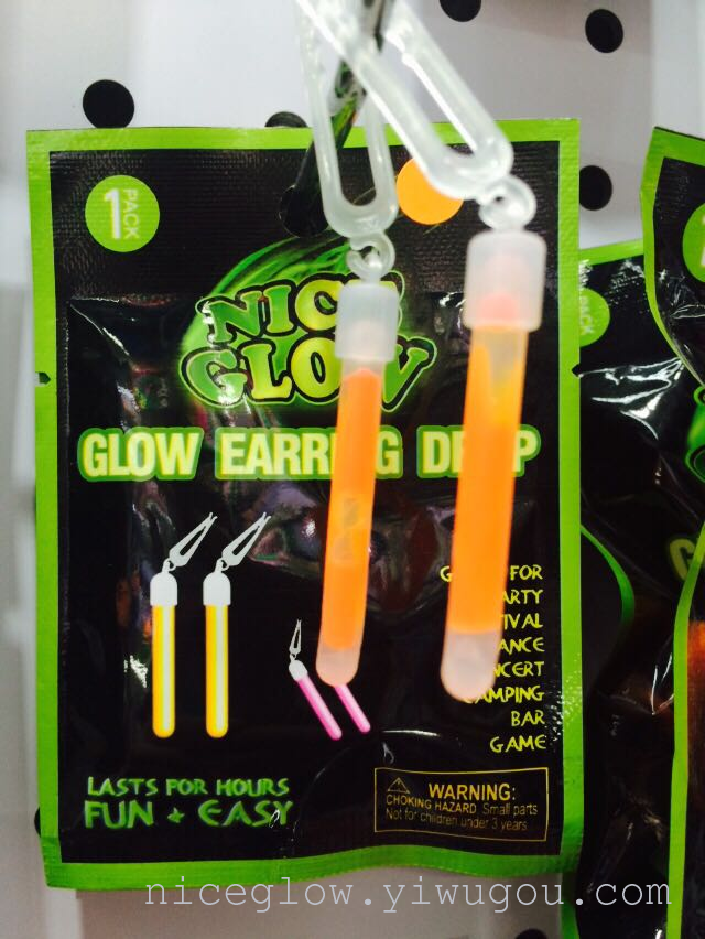 Glow stick Earring drop/Glow dangler/Glow earbob