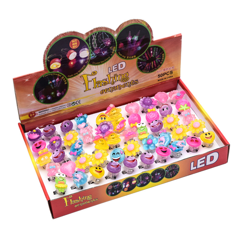 Glow necklace earring ring bow little night light LED hair clip night market
