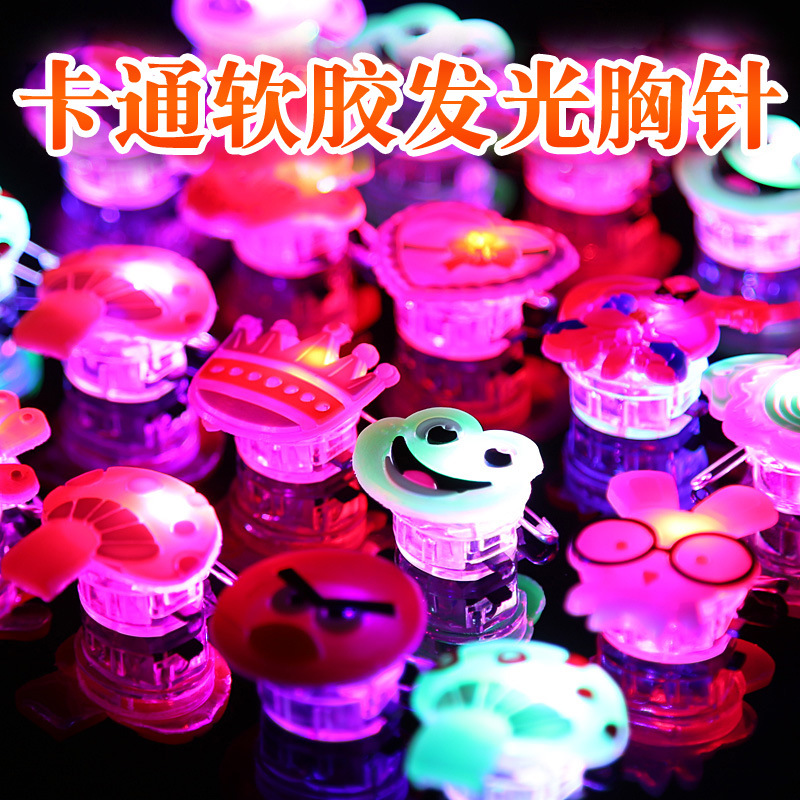 Glow necklace earring ring bow little night light LED hair clip night market