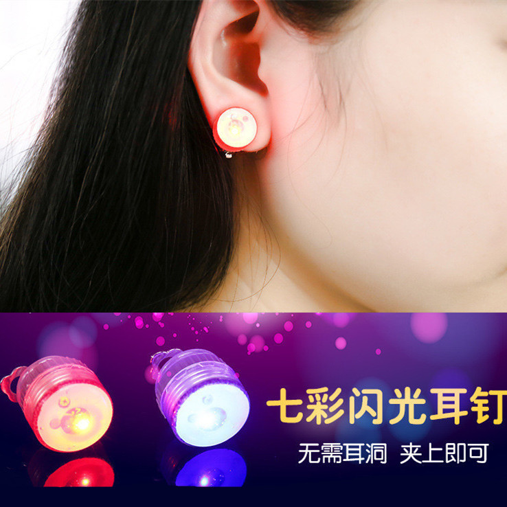 Glow necklace earring ring bow little night light LED hair clip night market