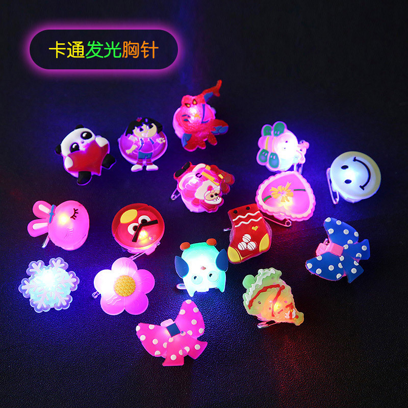 Glow necklace earring ring bow little night light LED hair clip night market