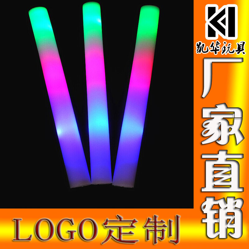 Factory Wholesale Colorful Sponge Glow Stick Foam Rod Concert Custom Large Light Stick Glow Stick Logo