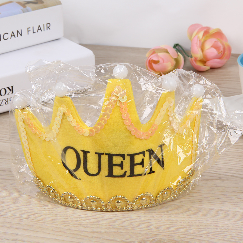 New non-woven colorful birthday Hat Crown LED multi-color light emitting light emitting five-light Crown