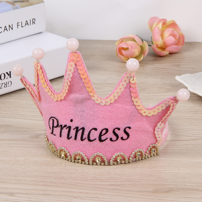 New non-woven colorful birthday Hat Crown LED multi-color light emitting light emitting five-light Crown