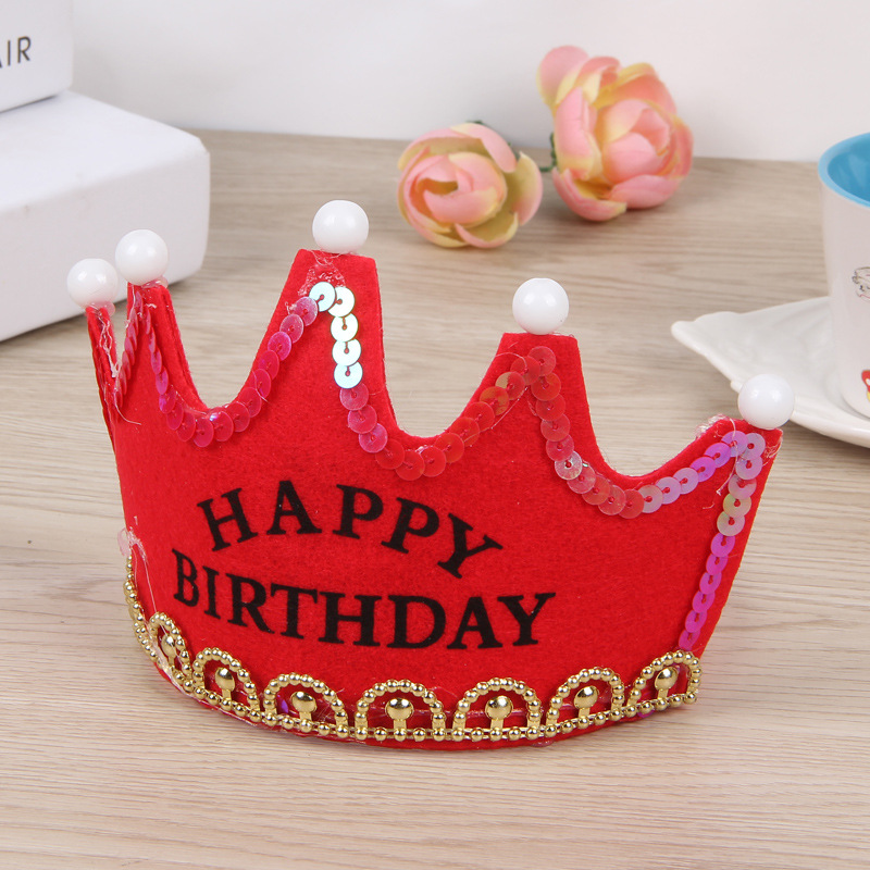 New non-woven colorful birthday Hat Crown LED multi-color light emitting light emitting five-light Crown